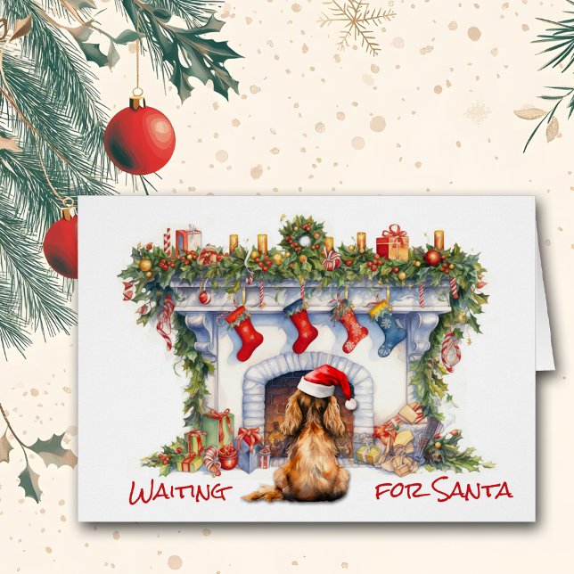 Cocker Spaniel Dog Santa Wait Weihnachtsfeuerplatz (Von Creator hochgeladen)