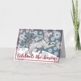 Cocker Spaniel Dog Snowflake Winter Blue Christmas Feiertagskarte