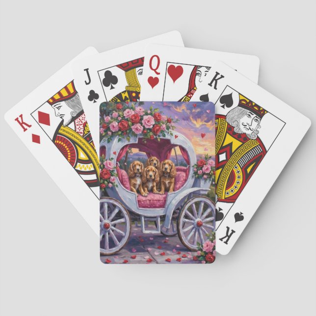 Cocker Spaniel Dog Valentine's Day  Spielkarten (Rückseite)