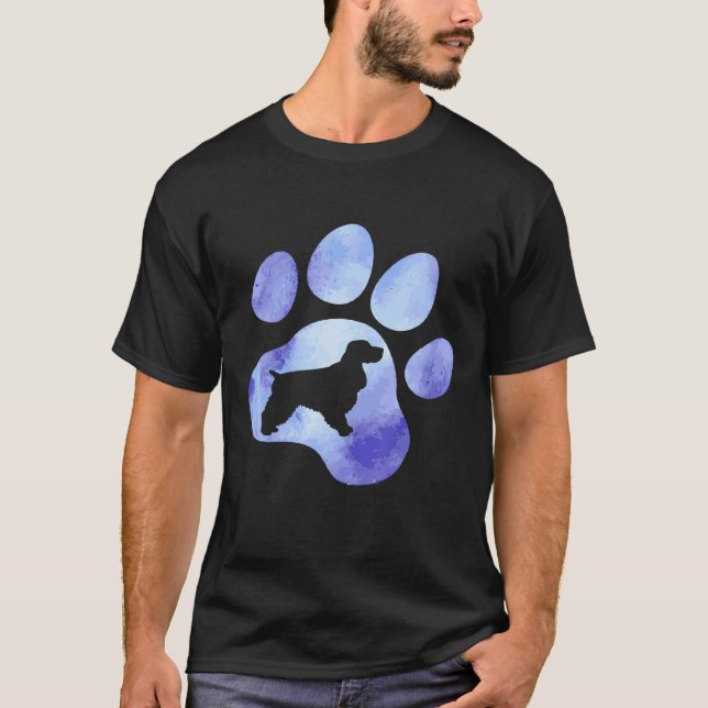 Cocker Spaniel Dog Watercolor Animal T-Shirt (Vorderseite)