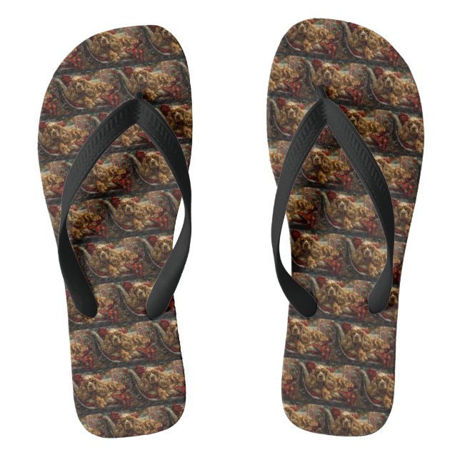 Cocker Spaniel Dog Weihnachtsfest Flip Flops (Fußbett)