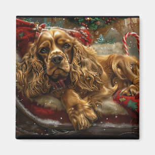 Cocker Spaniel Dog Weihnachtsfest Magnet