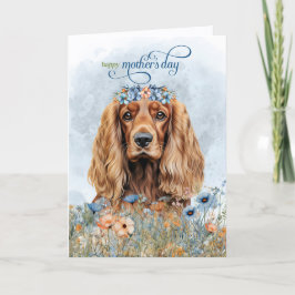 Cocker Spaniel Dog Wildflowers Mother's Day Feiertagskarte