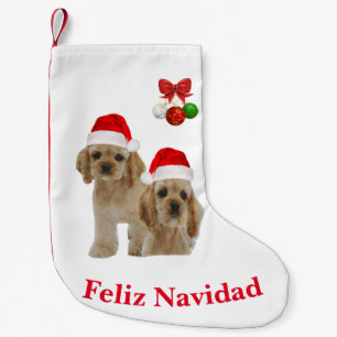 Cocker spaniel Feliz Navidad Weihnachts-Strumpf Kleiner Weihnachtsstrumpf
