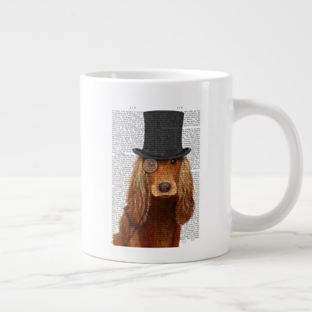 Cocker Spaniel, Festhund und Hut Jumbo-Tasse (Rechts)