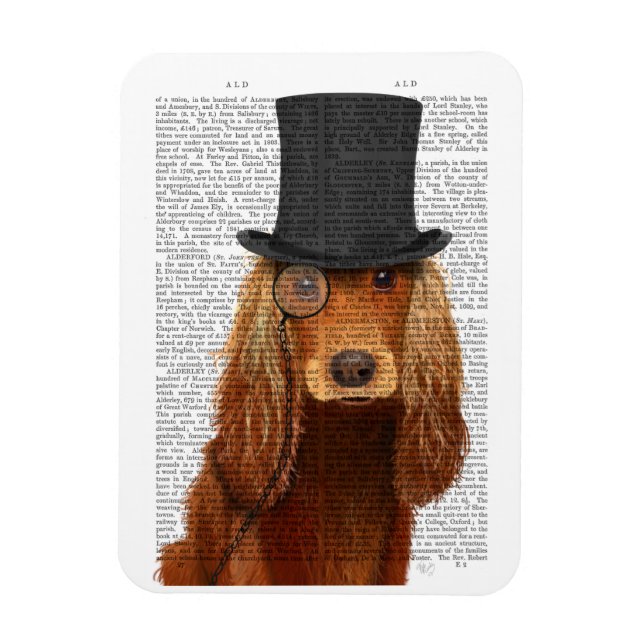 Cocker Spaniel, Festhund und Hut Magnet (Vertikal)