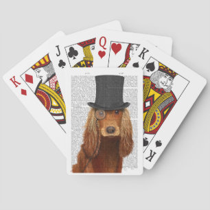 Cocker Spaniel, Festhund und Hut Spielkarten