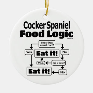 Cocker Spaniel Food Logic Keramik Ornament