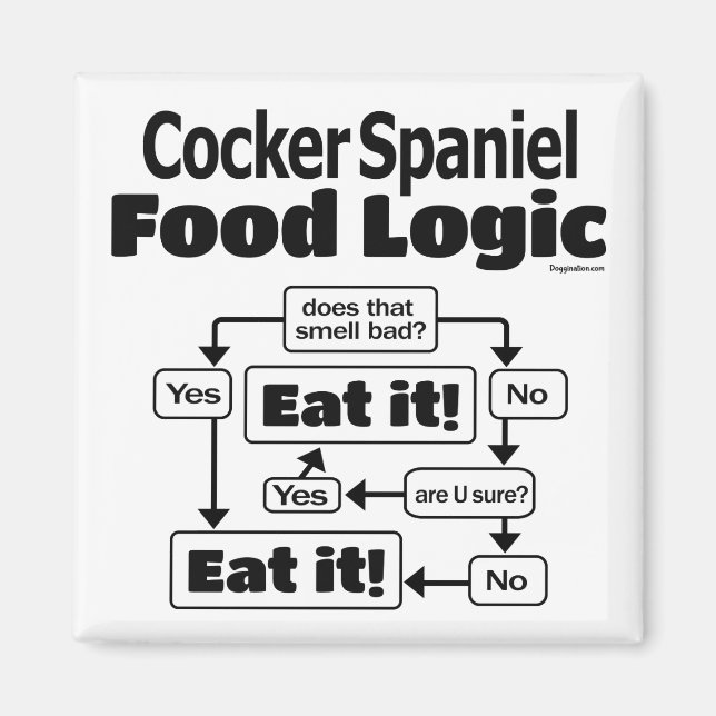 Cocker Spaniel Food Logic Magnet (Vorne)