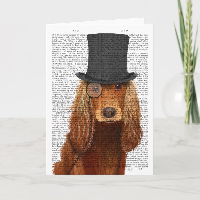 Cocker Spaniel, formales Hund und Hut Karte (Vorderseite)