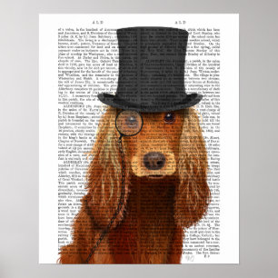 Cocker Spaniel, formales Hund und Hut Poster
