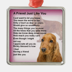 Cocker spaniel - Freund-Gedicht Ornament Aus Metall