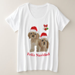Cocker Spaniel Frohe Weihnachten Große Größe T-Shirt