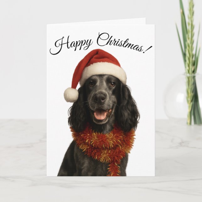 Cocker Spaniel Frohe Weihnachtskarte Feiertagskarte (Vorderseite)