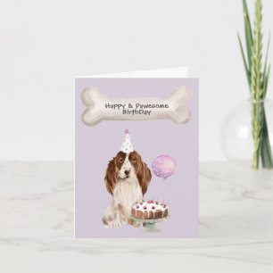 Cocker Spaniel Geburtstagsfeier Party Torte Hut Feiertagskarte