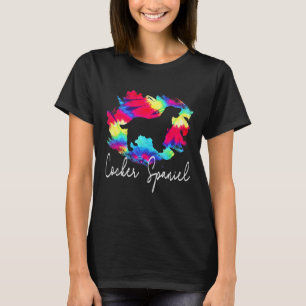 Cocker Spaniel Gefärbte Krawatte Rainbow Funny Dog T-Shirt