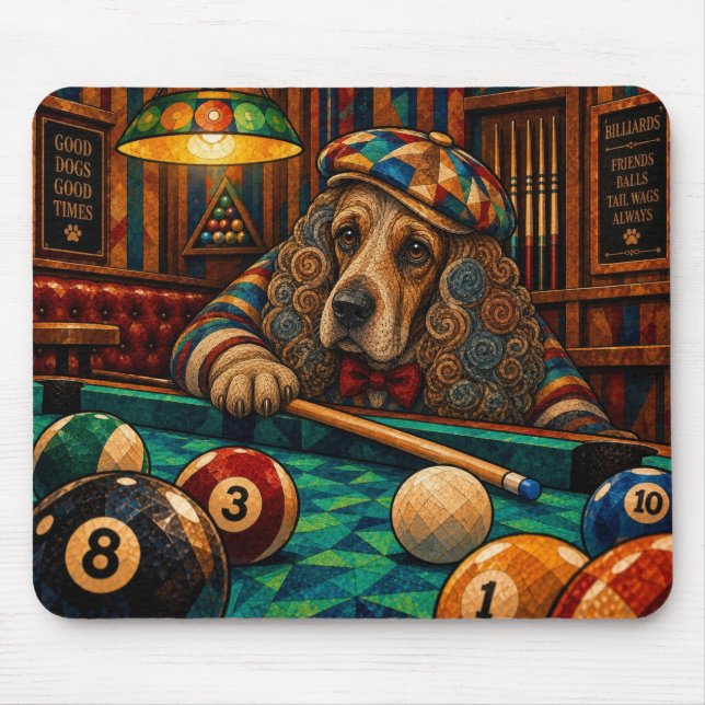 Cocker Spaniel, geometrisches Mosaik Mousepad (Vorne)