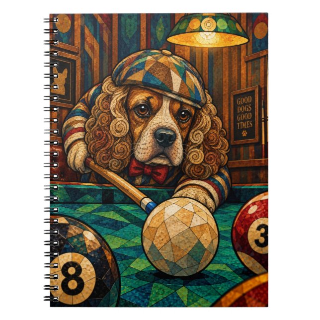 Cocker Spaniel, geometrisches Mosaik Notizblock (Vorderseite)