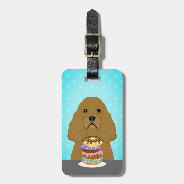 Cocker Spaniel Gepäckmarken Gepäckanhänger (Vorderseite vertikal)