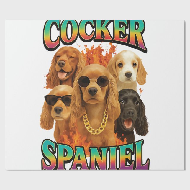 Cocker Spaniel  Geschenkpapier (Flach)