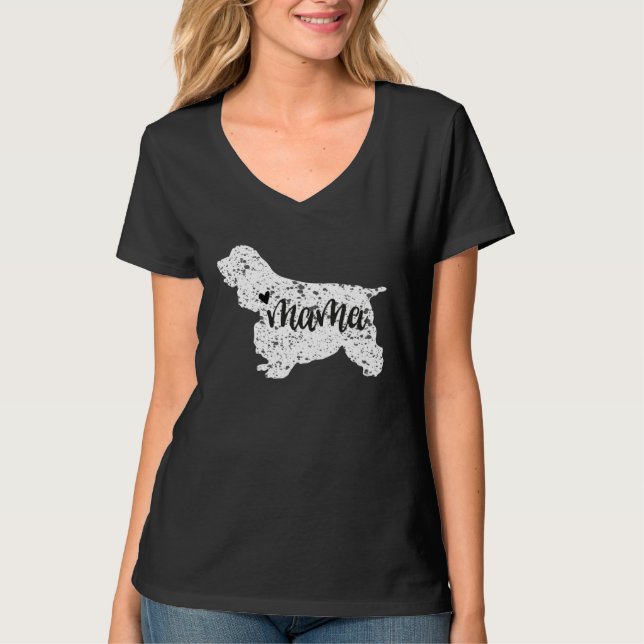 Cocker Spaniel Graphic Paw  for Mum T-Shirt (Vorderseite)