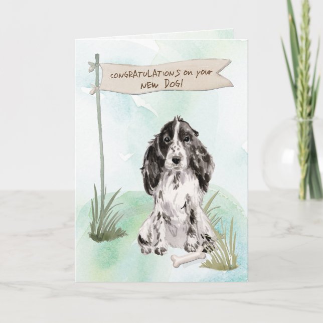 Cocker Spaniel Gratulation zum neuen Hund Karte (Vorderseite)