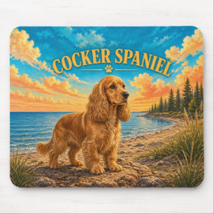 Cocker Spaniel, Great Lakes Vintage-Aquarell Mousepad