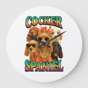 Cocker Spaniel Große Wanduhr