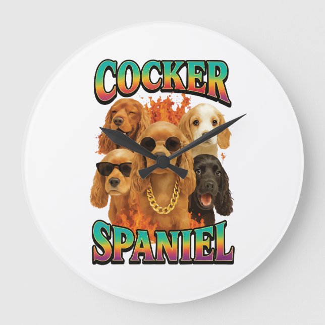 Cocker Spaniel  Große Wanduhr (Vorderseite)