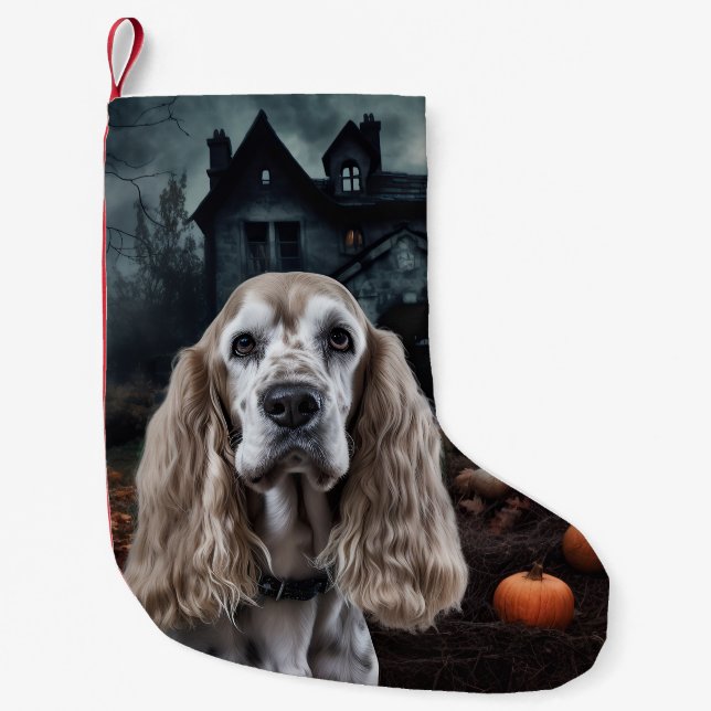 Cocker Spaniel Halloween Beängstigend Kleiner Weihnachtsstrumpf (Vorderseite)