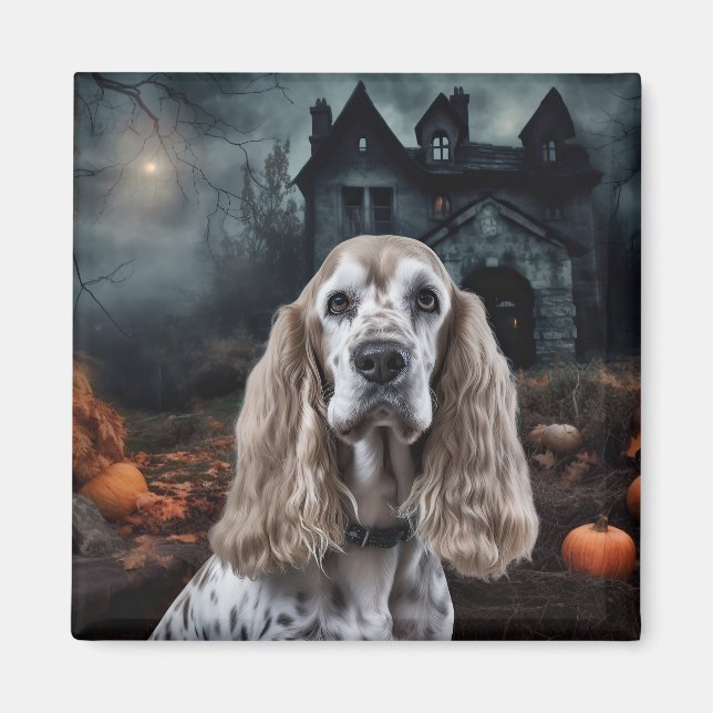 Cocker Spaniel Halloween Beängstigend Magnet (Vorne)