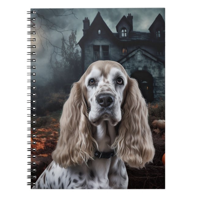 Cocker Spaniel Halloween Beängstigend Notizblock (Vorderseite)