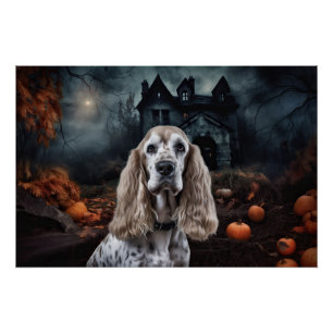 Cocker Spaniel Halloween Beängstigend Poster