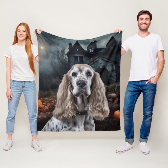 Cocker Spaniel Halloween Gruselig Fleecedecke (Beispiel)