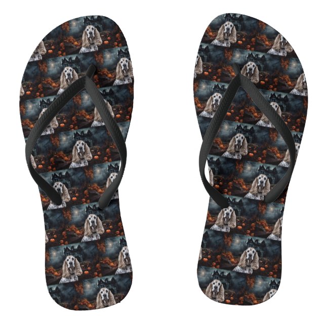 Cocker Spaniel Halloween Gruselig Flip Flops (Fußbett)