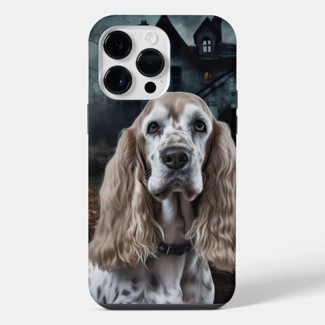 Cocker Spaniel Halloween Gruselig iPhone Hülle (Rückseite)
