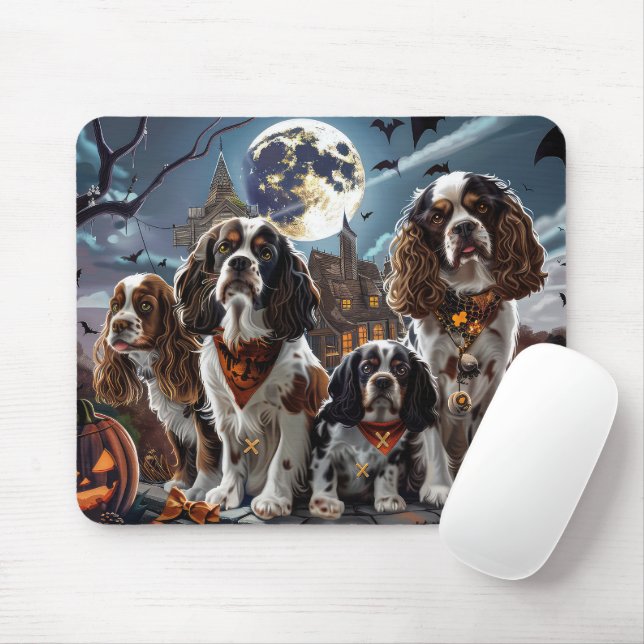 Cocker Spaniel Halloween Gruselig Mousepad (Mit Mouse)