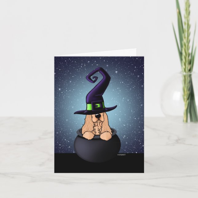 Cocker Spaniel Halloween Karte (Vorderseite)