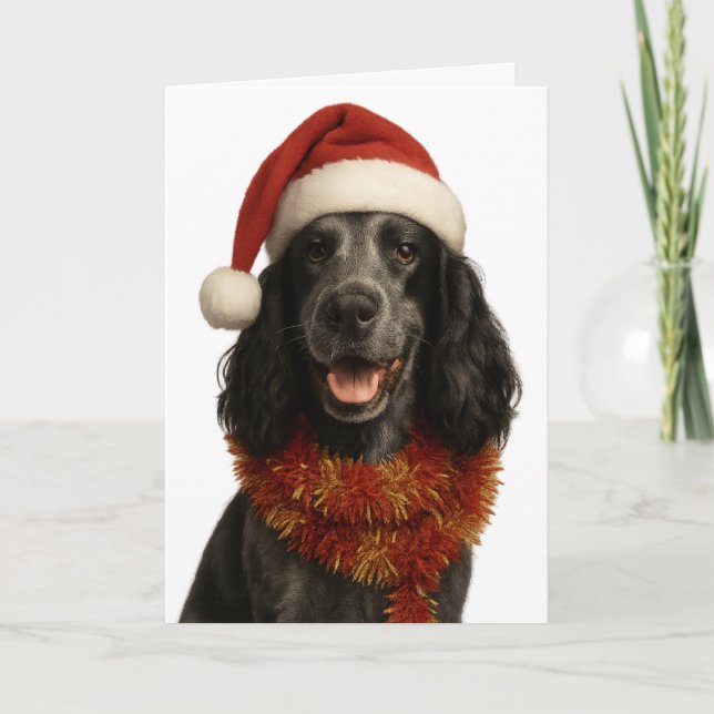 Cocker Spaniel Happy Christmas card Karte (Vorderseite)