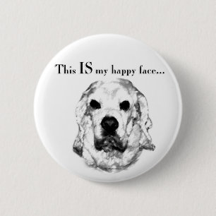 Cocker Spaniel Happy Face Button