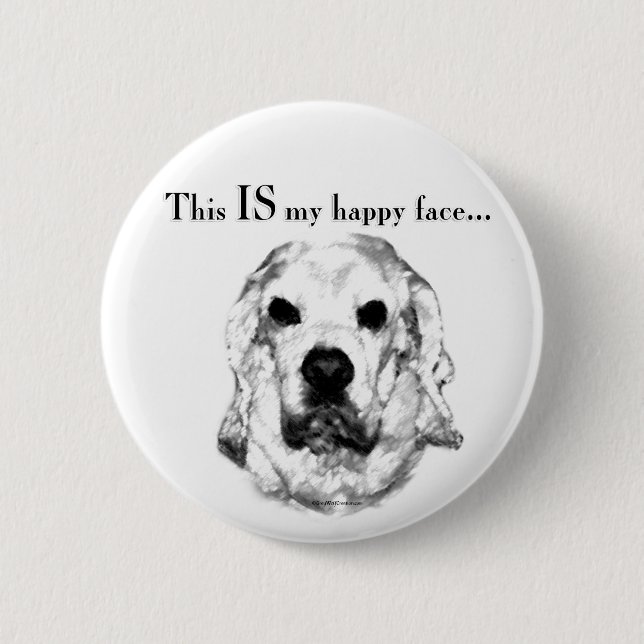 Cocker Spaniel Happy Face Button (Vorderseite)