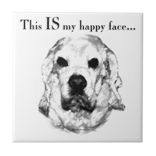 Cocker Spaniel Happy Face Fliese (Vorderseite)