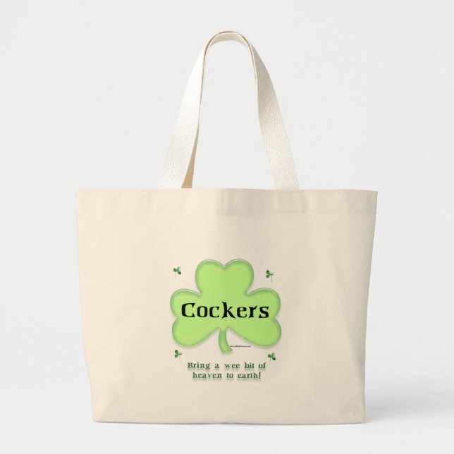 Cocker Spaniel Heaven; St. Patrick's Day Cocker Jumbo Stoffbeutel (Vorne)