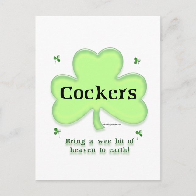 Cocker Spaniel Heaven; St. Patrick's Day Cocker Postkarte (Vorderseite)