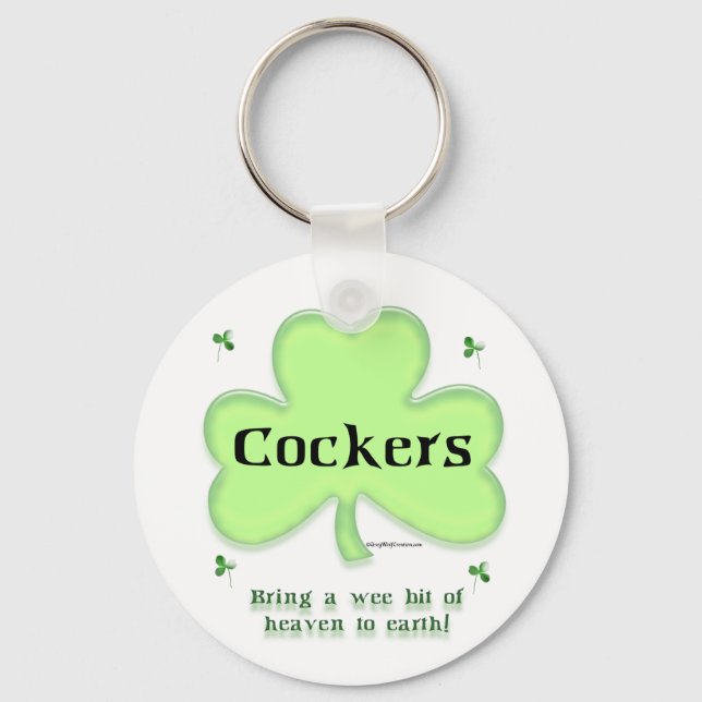 Cocker Spaniel Heaven; St. Patrick's Day Cocker Schlüsselanhänger (Vorderseite)