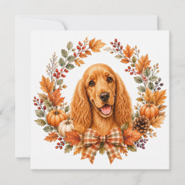 Cocker Spaniel Herbstkranz Mitteilungskarte