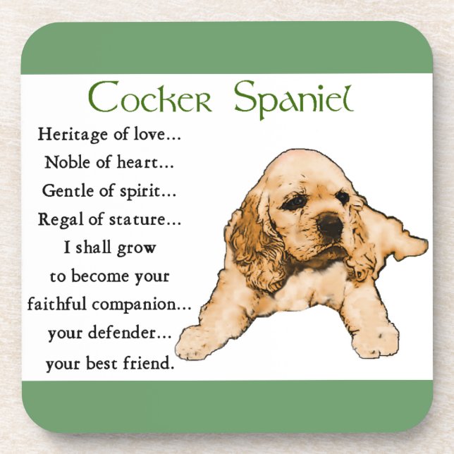 Cocker Spaniel Heritage of Liebe Getränkeuntersetzer (Vorderseite)