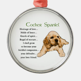 Cocker Spaniel Heritage of Liebe Ornament Aus Metall