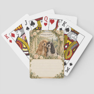 Cocker Spaniel Hochzeitsgästebuch-Unterschriften-D Spielkarten