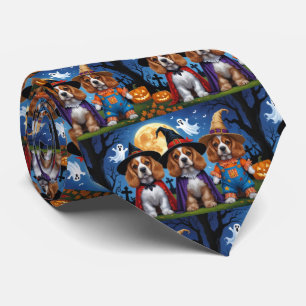 Cocker Spaniel Hogs Pumpkin Halloween Funny Krawatte